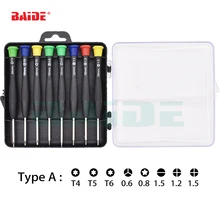 8 в 1 отвертка набор T4 T5 T6 0.6Y 0,8 Pentalobe 1,2 1,5 Phillips 1,2 прямые отвертки для ремонта сотовых телефонов 200 наборы для ухода за кожей