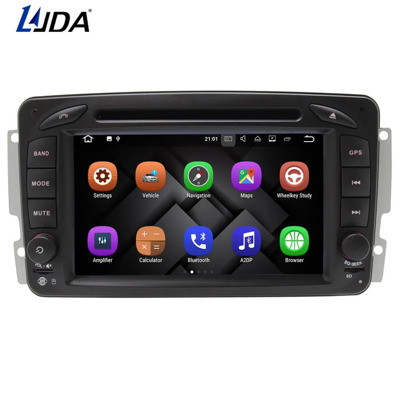 LJDA 2DIN ANDROID 7 1 font b Car b font DVD Player For Mercedes Benz CLK