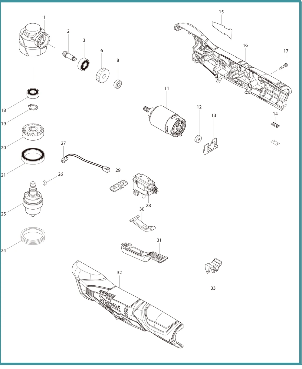 Makita 10,8 V аккумуляторная литиевая батарея узкое пространство Выделенные локти отвертка 800 об/мин DA330DWE