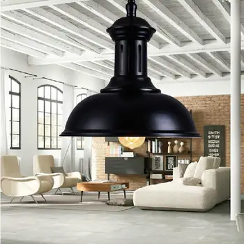 

Dia*33cm American industrial loft vintage pendant light for dining room iron black E27 home decoration lamp Free Shipping
