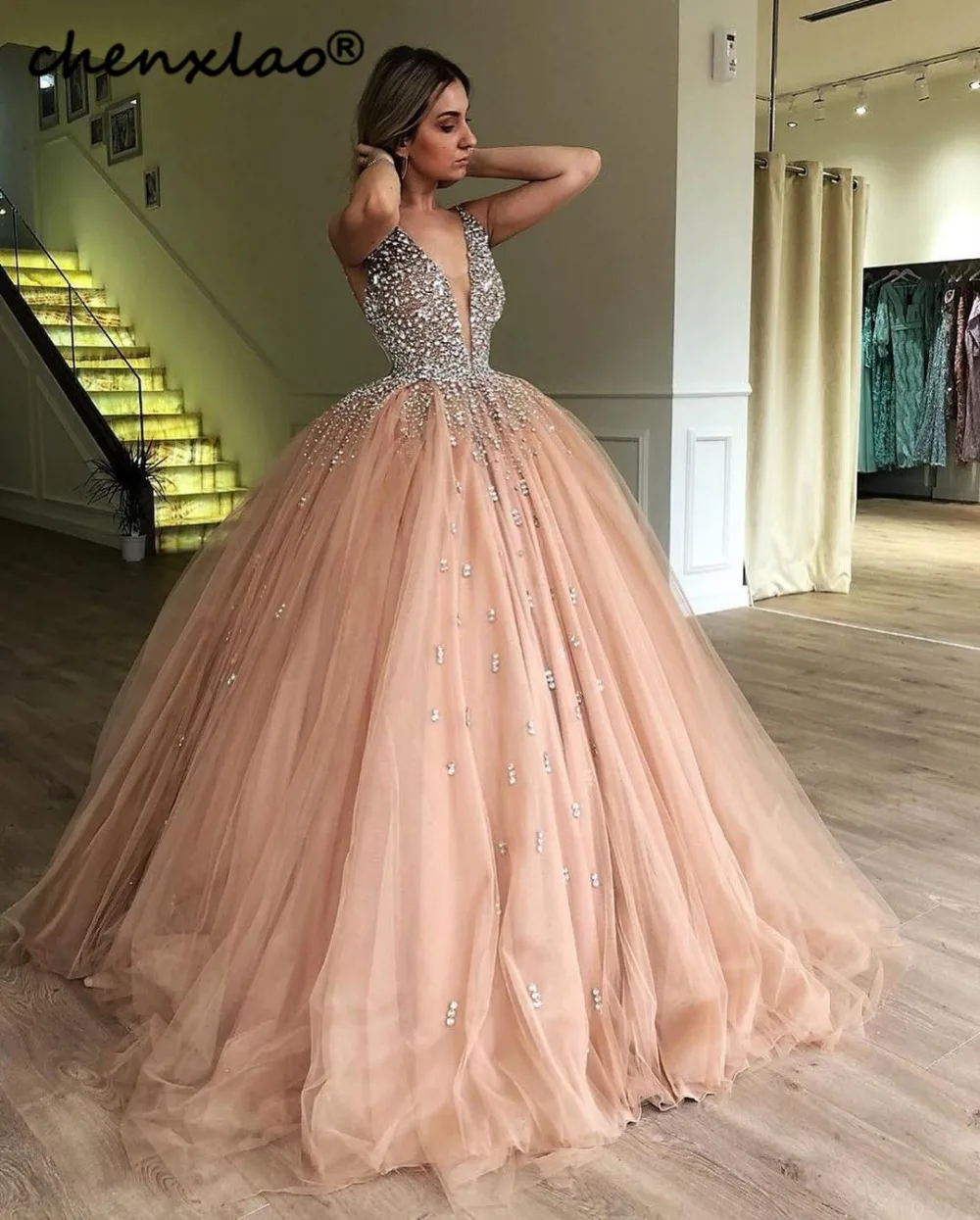 champagne prom dresses 2019