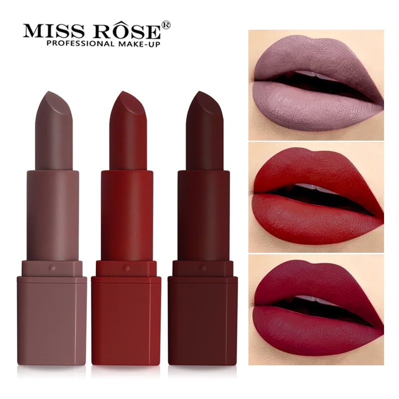 49# Miss Rose Новые матовые помады женские сексуальные красные губы цветная Косметика Batom водостойкая стойкая нюдовая Помада Макияж