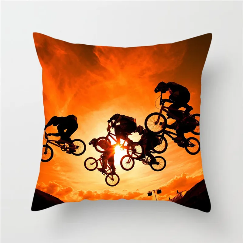 

Fuwatacchi New Motorcycle Cushion Cover Sunset Scenic Throw Pillow Cover Square Pillow Case Decoration Pillowcase for Sofa Car