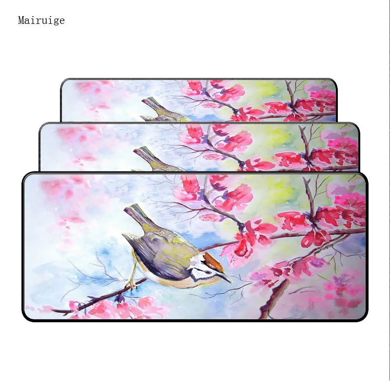 Mairuige Flower and Bird Large Speed Mouse Pad Gamer Desk Mousepad Best Wife Girl Friend Sister Gif