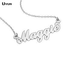 Freeshipping-personalizada Carrie estilo plata nombre collar placa de identificación collares collar llamativo moda mejor amigo de la joyería