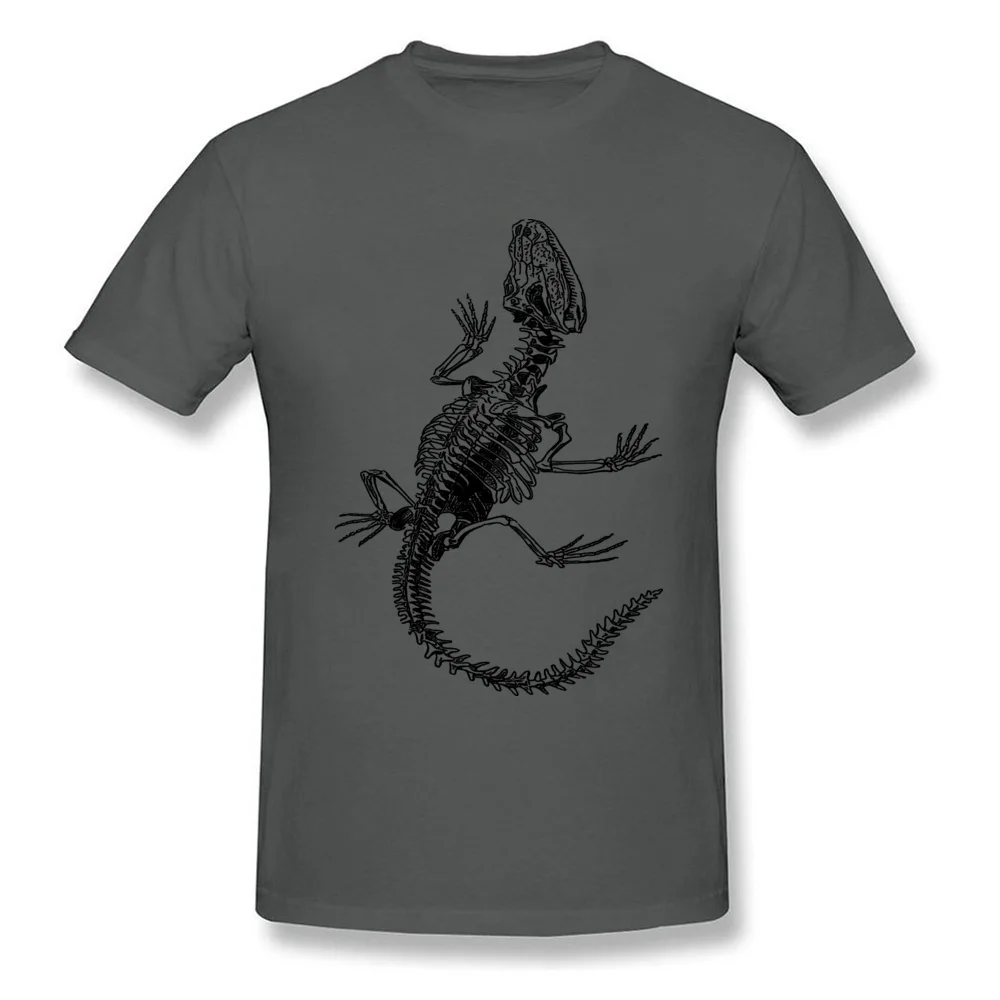 Printing Printed Summer 100% Cotton Round Collar Man T Shirt Casual Tee Shirt Prevailing Short Sleeve T-Shirt Top Quality Lizard by EncycloArt Reptile Skeleton Anatomy carbon