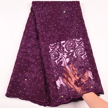 

New African Lace Fabric Embroidered Milk Silk Laces Fabric High Quality French Tulle Lace Fabric For Wedding Party Dress 1629
