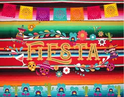 Huayi Fiesta фон Taco Бута Мексиканская Платье-up фотографии фоном виниловые Fiesta тема День рождения баннер фонов W-928