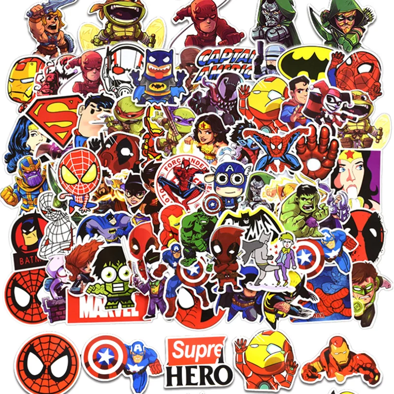 

Funny 25 50 100 Pcs PVC Waterproof Sticker Don't repeat Super Hero Cool Stickers for Laptop Car Styling Phone Motorcycle