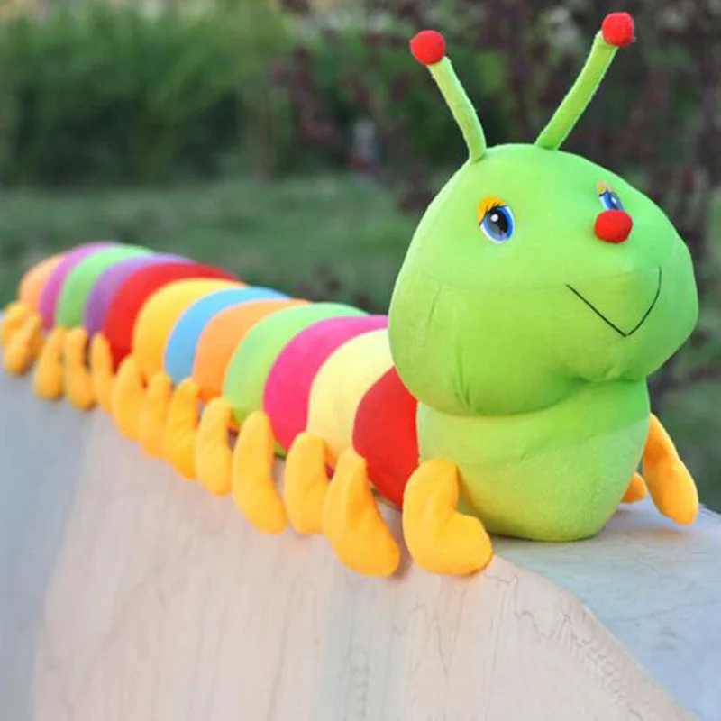 Colorful Inchworm Soft Caterpillar Lovely Developmental Child Baby Toy Doll US 