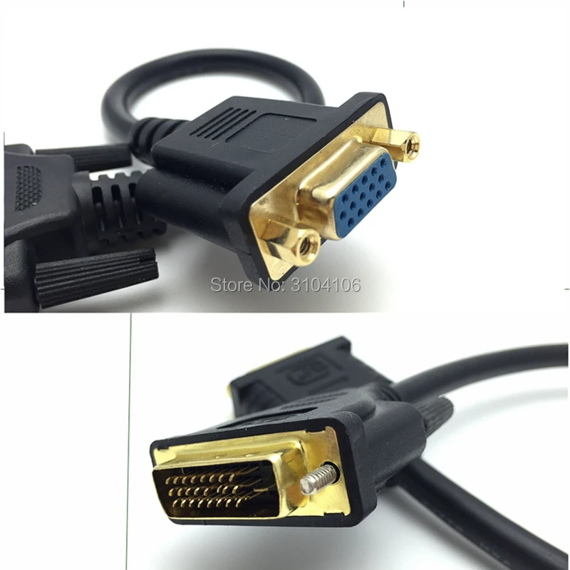 Аналоговый DVI 24 + 5 мужчин и женщин VGA Monitor конвертер адаптер кабель 30 см Черный dvi vga адаптер