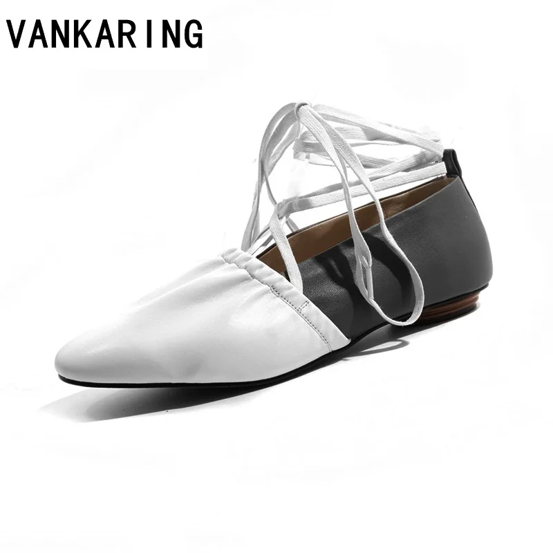 

VANKARINGbrand design shoes woman adult soft genuine leather ballet dance shoes slippers cozy round toe gymnastics free shipping