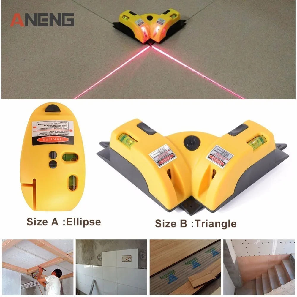 Triangle/Ellipse High Quality Pro Vertical Horizontal laser level Line Projection Square Right Angle 90 degree Measuring Tool