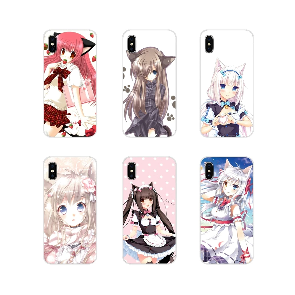 

For Xiaomi Redmi Note 6A MI8 Pro S2 A2 Lite Se MIx Max 2 3 For Oneplus 3 6T Anime Neko Cat Girl Kawaii Silicone Phone Shell Case
