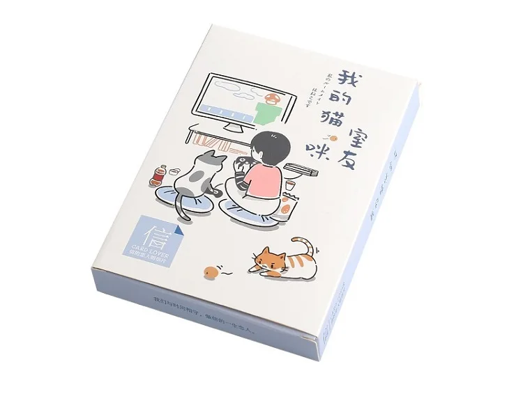 30-Sheets-Set-My-Friend-and-Cute-Cat-Postcard-Cartoon-Greeting-Card-Birthday-Gift-Card-Message