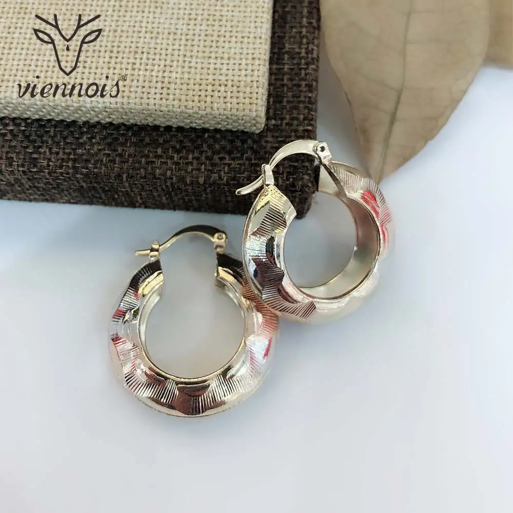 

Viennois Fashion Large Circle Gold Color Round Hoop Earrings For women Earrings Jewelry