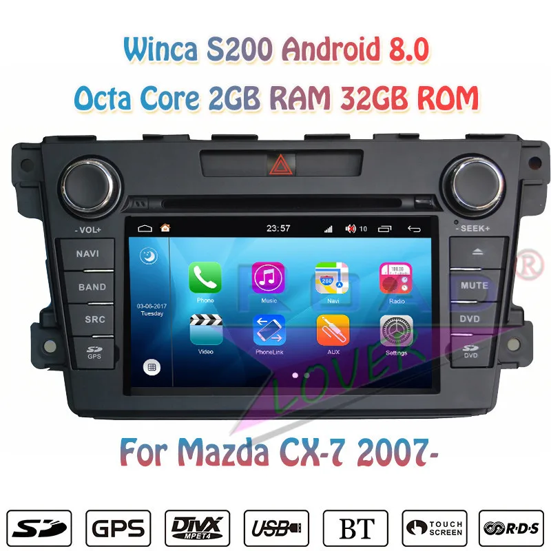 Winca S200 Android 8 0 автомобильный DVD-плеер радио для Mazda CX-7 2007-Стерео GPS-навигация
