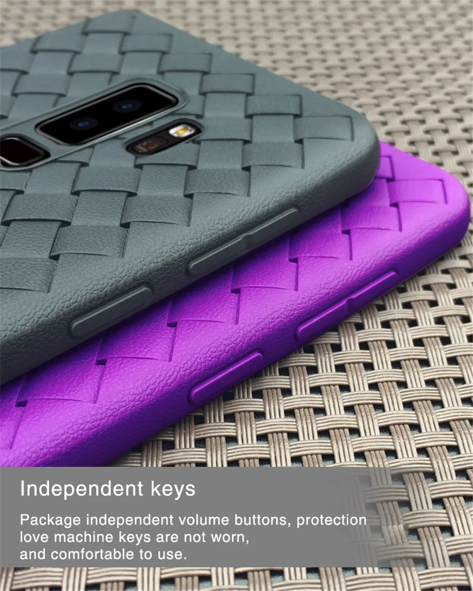 Luxury Grid Weaving Phone Case For Samsung Galaxy S9 S9 Plus Cases Cover Soft Silicone TPU Capa For Samsung S9Plus Accessories   (6)