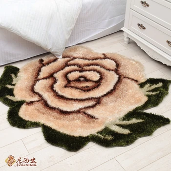 

3d rose pattern carpet swivel chair silk personality computer cushion