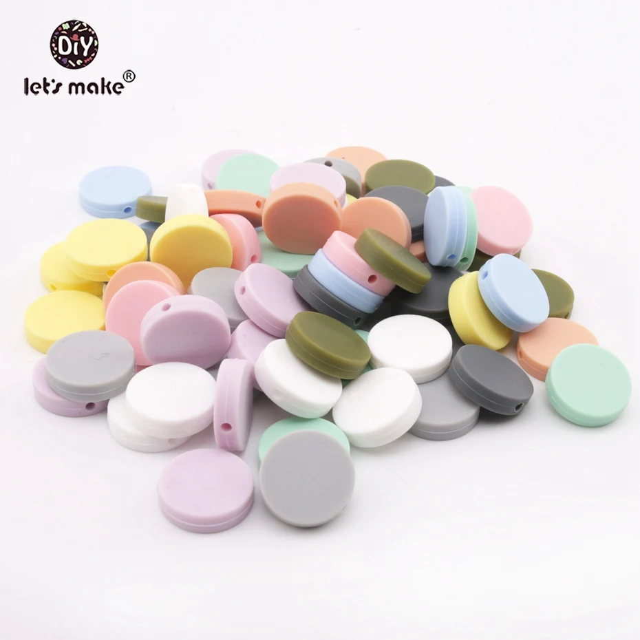 

Let's make Chewable Silicone Beads Baby Flat Round 20pc Silicone Bead Teething Silicone Beads Baby Teething Chewable Teethers