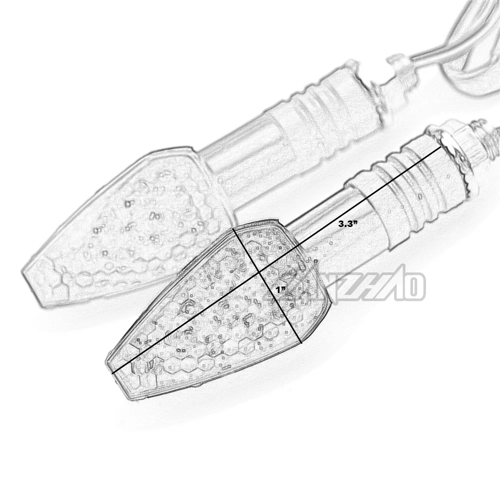 2 пары мотоциклетных указателей поворота треугольный светодиодный индикатор последовательных поворотников универсальный для Honda Kawasaki Yamaha Ducati