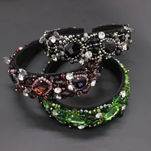 Модная Роскошная королевская повязка на голову в стиле ретро, головная повязка с драгоценными камнями, многоцветная дикая темпераментная Роскошная модная повязка на голову, аксессуары 899