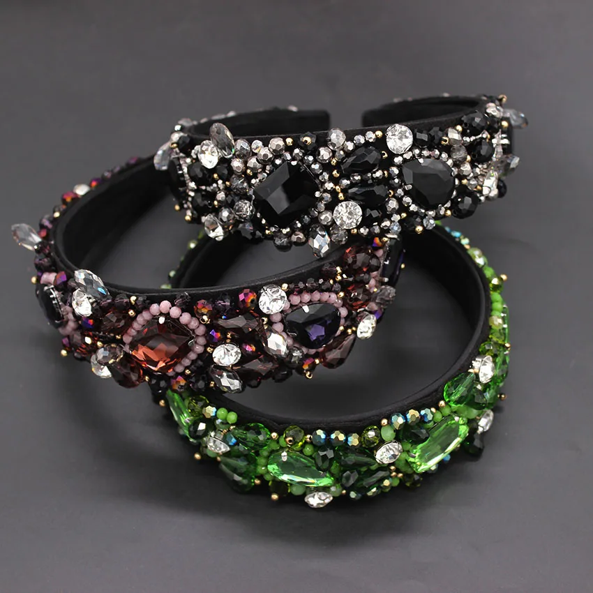 Goede Fashion luxe paleis retro hoofdband hoofdband volledige gem multicolor wilde temperament luxe bal mode hoofdband accessoires 899