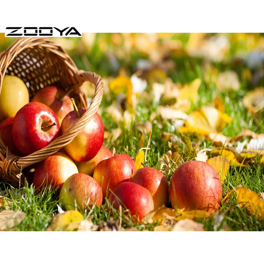 

ZOOYA A Basket Of Red Apples Diamond Painting Cross Stitch Crystal Needlework Diamond Embroidery Full Diamond Decorative RF234