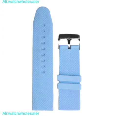 26mm Light Sky Blue Silicone Jelly Rubber Unisex Watch Band Straps WB1062T26JB