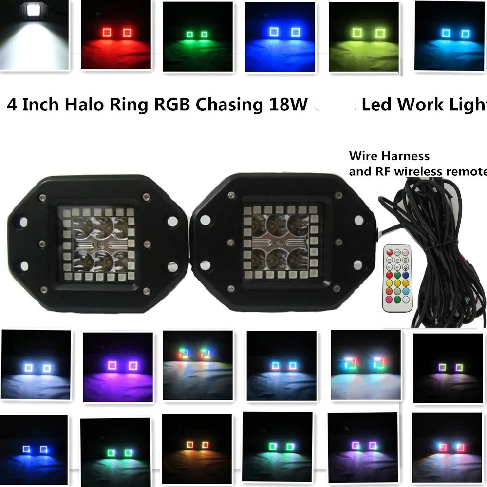 Honzdda 18w halo ring angel eyes flush mount led work light 12V 300