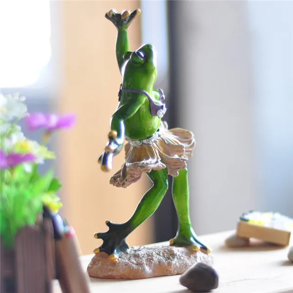Funny Frog Family Dancing Ballet Styles Resin Toys Figures - Ballet Frog 4-4