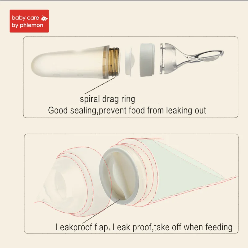 Ложка для ухода за ребенком плюс капельница Тип выдавливание ребенка бутылочка для кормления новорожденный безопасность силиконовая пищевая добавка рисовые мюсли подача бутылка