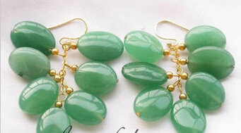 

11.23 16mm green ellipse jade grape dangle earring 14k Discount 35%