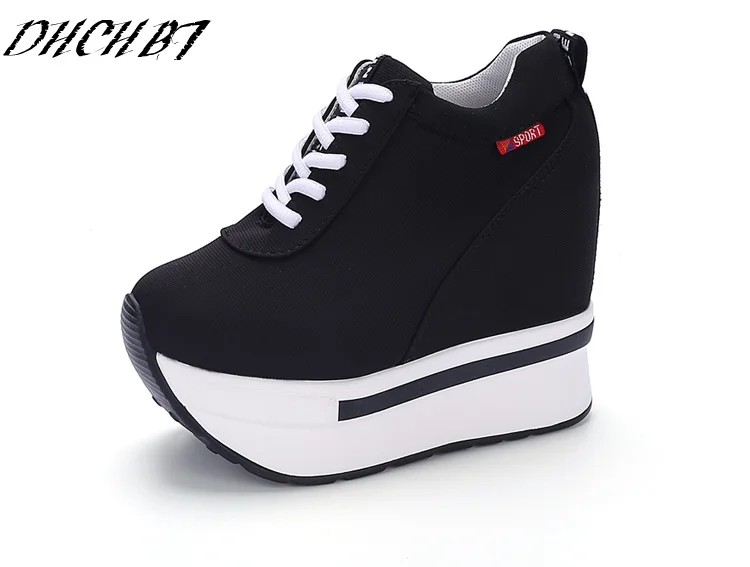 

Women High Heels spring Fashion canvas Casual Wedge Shoes Women Height Increasing Platform Shoes Zapatillas Deportivas Mujer