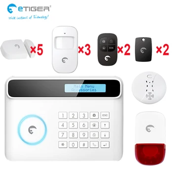 

wireless/wired pstn gsm alarm system LCD display door sensor home security app sim sms alarm kit