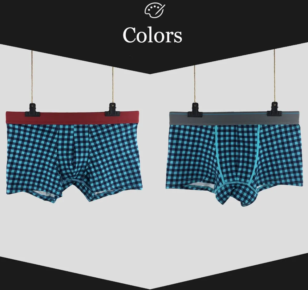 Premium Comfort Cotton Boxershorts Men Underwear Sexy Plaid Underpants homme marca boxer calzoncillos soft cueca masculina