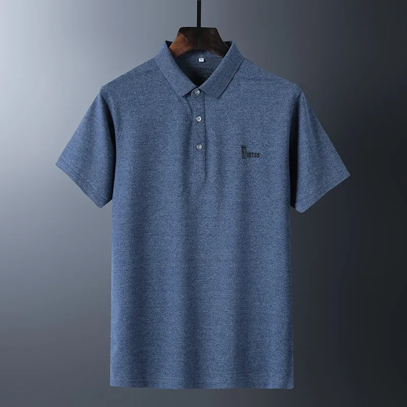 Camisa мужские поло повседневное для мужчин's рубашка мужчин s короткий рукав рубашки для мальчиков мужчин's брендовая мужская одежда печати хлоп - Цвет: Синий