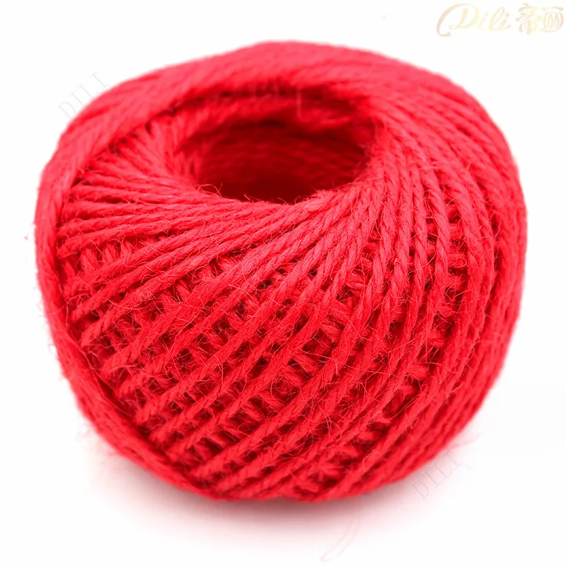 50 Meters Jute Twine DIY 3 Ply Natural Sisal Twine 1.5mm DIY Handmade Decoration Thin Twisted Jute Rope String Cord Black Red