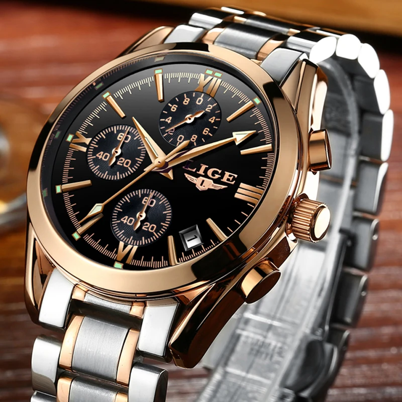 

LIGE Watches Men Fashion Brand Multifunction Chronograph Quartz Watch men Military Sport Wristwatch Male Clock Relogio Masculino