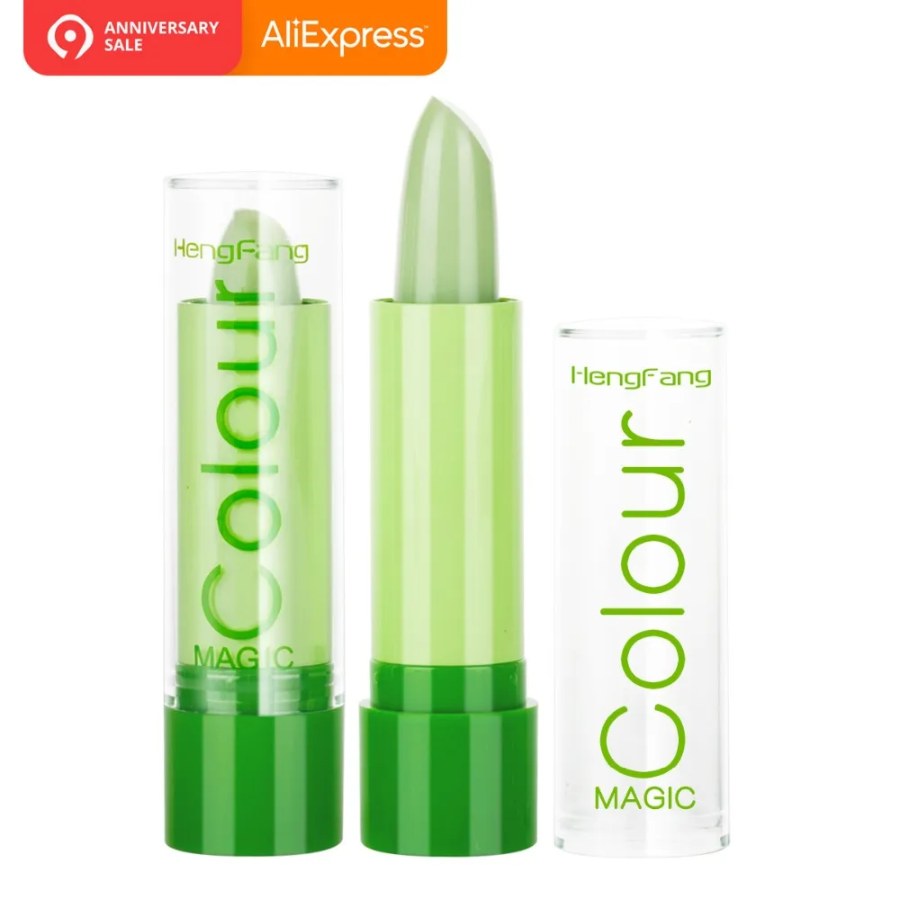 

1Pc Magic Colour Temperature Change Color Lip balm Moisture Anti-aging Protection Lips 3.2g Makeup Brand HengFang #H114