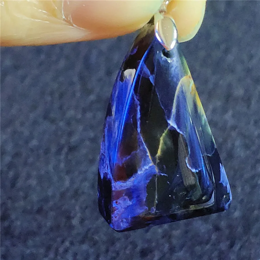 Прямая доставка настоящий синий натуральный кулон Pietersite 26x17x8 мм треугольная