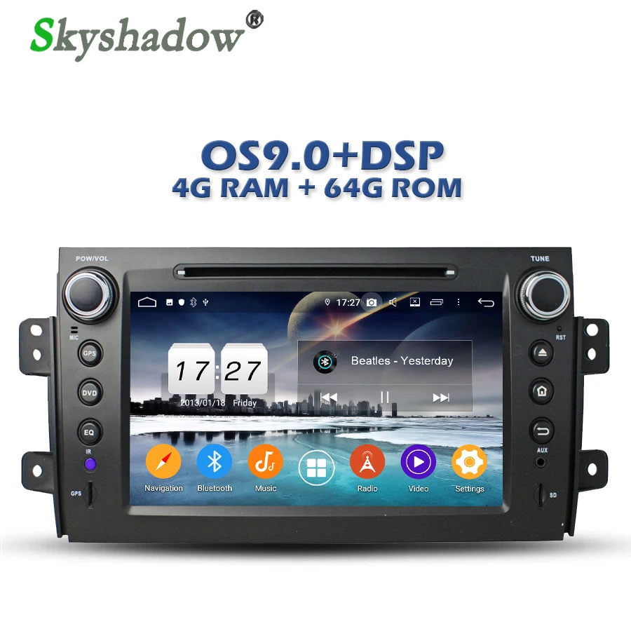 Perfect Car DVD Player DSP TDA7851 Android 9.0 8Core 4G + 64GB GPS Map RDS Radio wifi Bluetooth 4.2 For SUZUKI SX4 2006 -2010 2011 2012 0