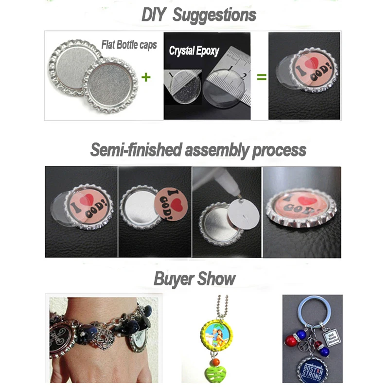 200 шт Двухсторонние цветные приклеенные крышки бутылки для ремесел ювелирное изделие колье с подвеской металлические пивные бутылки крышки без отверстия