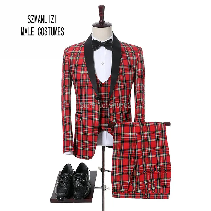 

Costume Homme 2018 New Design Brand Suit Men Terno Masculino Bruiloft Men Suits Tuxedo Prom Party Suits Plaid Wedding Groom Suit