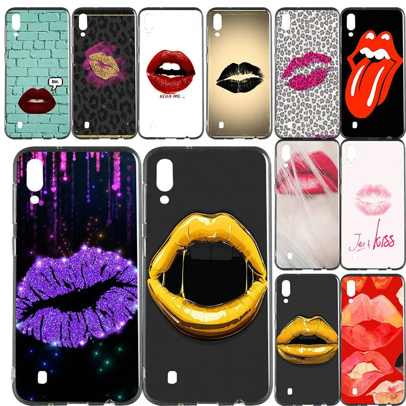 

Soft TPU Phone Cases Clean for Samsung Galaxy Note 8 9 S2 S3 S4 S5 Mini S6 S7 S8 S9 S10 Edge Plus Lite Sexy Red Lips Lipstick