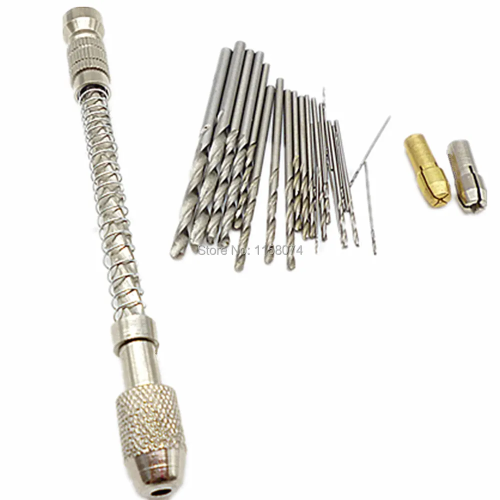 25pcs Hss Twist Drill Bit Set Mini Micro Model Craft Bits W/ Pin Vise Wood Spiral Hand Push Chuck Jewelry Tool | Инструменты