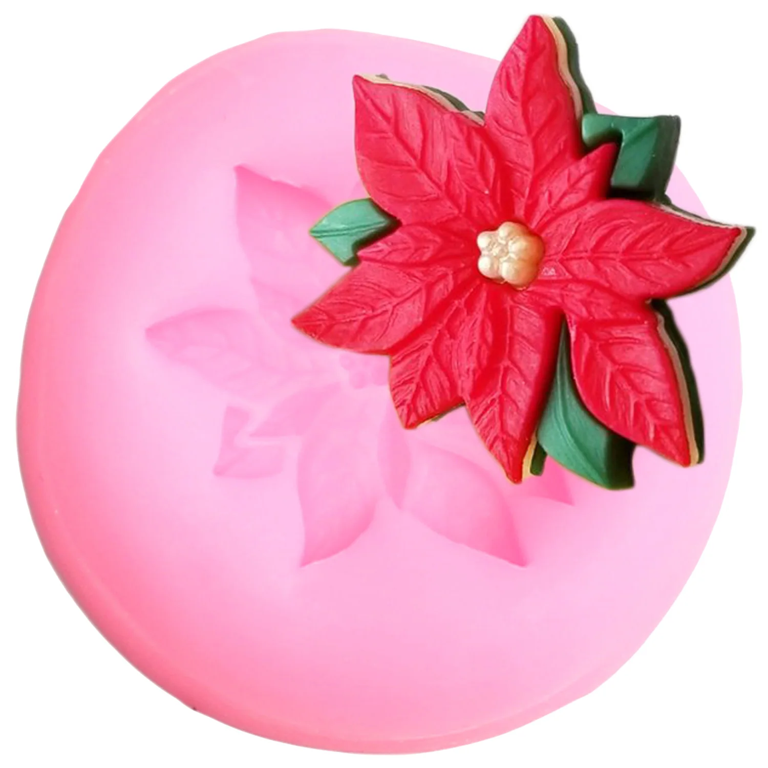 

3D Poinsettia Flower Silicone Mold Cupcake Topper Fondant Chocolate Molds Party Cake Decorating Tools Candy Clay Moulds