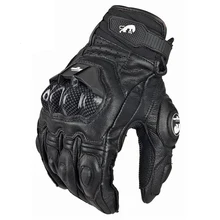 Guantes de moto de cuero negro/blanco Supertech para conducción en 4 estaciones para hombres y mujeres guantes de carreras guante para motocicleta cuero de vaca bicicleta de carreras Caballero