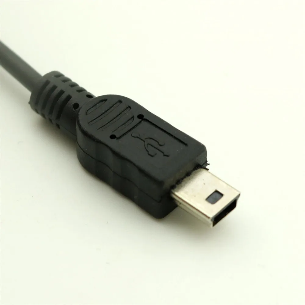 10 قطعة أسود لولبية ملفوف USB 2.0 وذكر أن ميني USB 5 دبوس الذكور مستقيم كابل محول 5FT