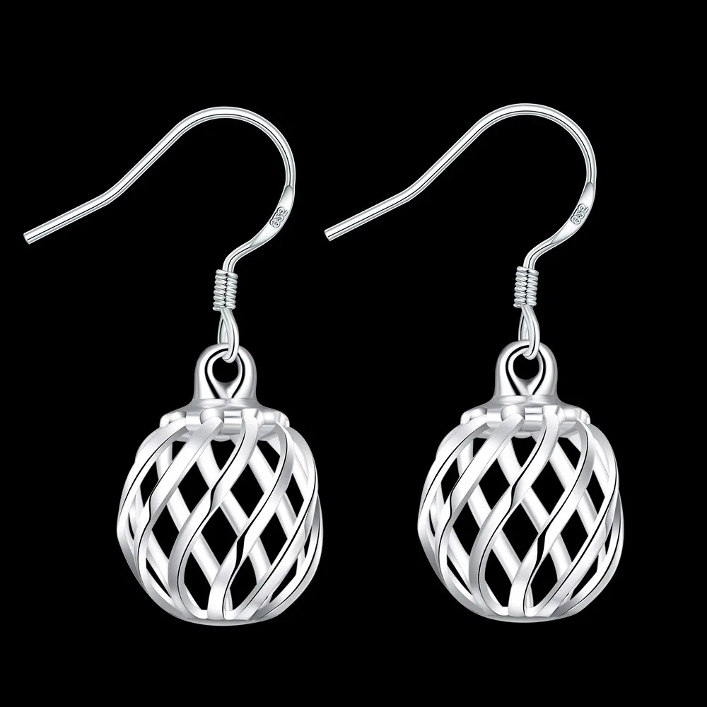 Round white cooper and silver plated long earrings for women LKNSPCE643_02